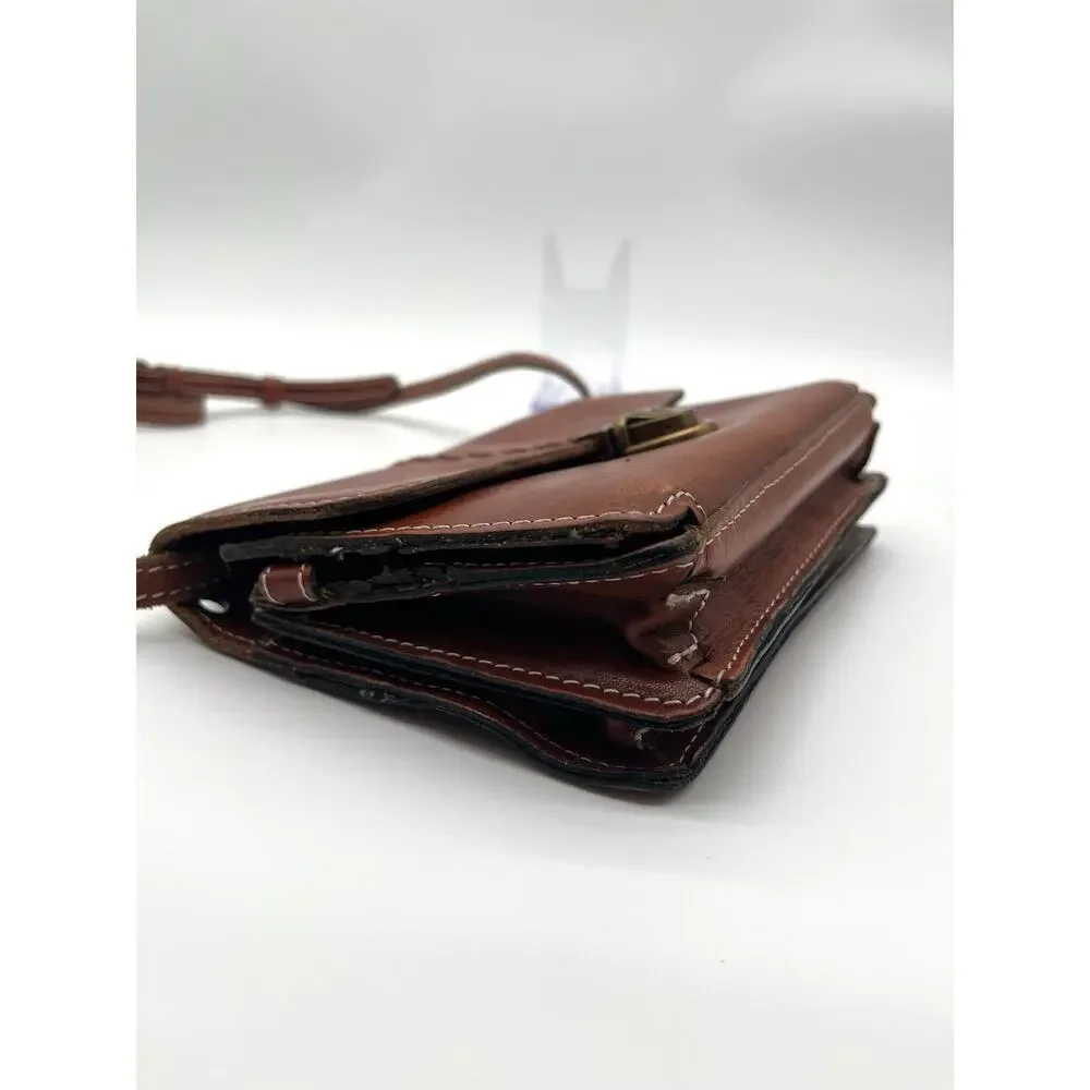 Patricia Nash Bianco Leather Crossbody Satchel , Brown